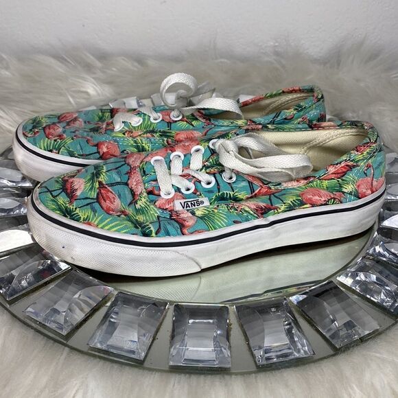Vans Flamingo Tropical Palm Print Sneakers Kids 3 - Picture 4 of 10